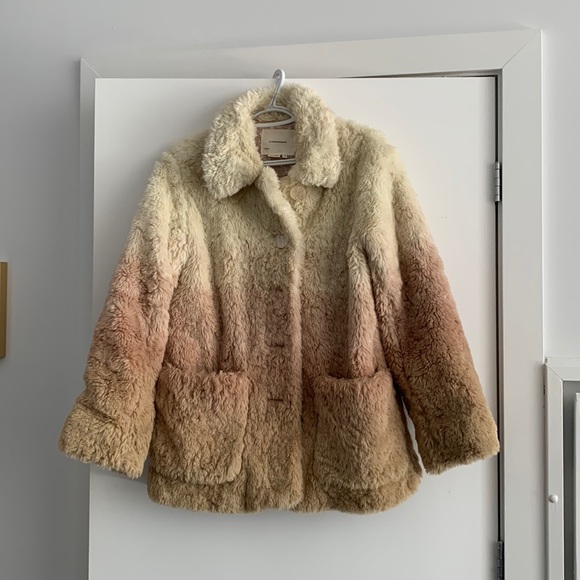 Anthropologie Ombré Faux Fur Coat - Picture 1 of 3